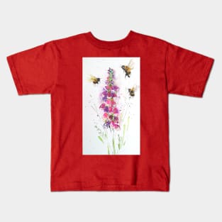 Bumble bees and Foxglove Kids T-Shirt